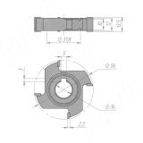 Фреза для снятия свесов D56xd16xh14 4Z RH/LH (компл. 2 шт.) 5610090001-R/L, фото 1