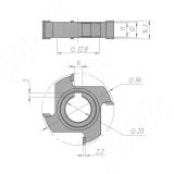 Фреза для снятия свесов D56xd20xh14 4Z RH/LH (компл. 2 шт.) 5610090002-R/L, фото 1