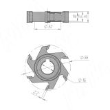 Фреза для снятия свесов D56xd16xh14 6Z RH/LH (компл. 2 шт.) 5610090003-R/L, фото 1