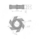 Фреза для снятия свесов D56xd20xh14 6Z RH/LH (компл. 2 шт.) 5610090004-R/L, фото 1