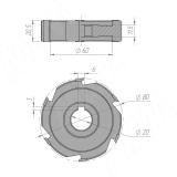 Фреза для снятия свесов D80xd20xh20 6Z RH/LH (компл. 2 шт.) 5610090008-R/L, фото 1