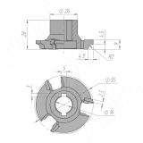 Фреза для снятия свесов D55,3xd16xh27,5 3Z R2 RH/LH (компл. 2 шт.) 5620090015-R/L-R2, фото 1