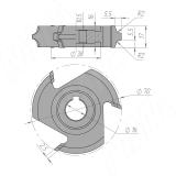 Фреза для обработки углов D70xd16xh16 3Z R2 RH/LH (компл. 2 шт.) 5620090016-R/L-R2, фото 1