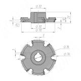 Алмазная фреза для снятия свесов D76xd16xh8 6Z R2 LH 66200900018L-R2, фото 1