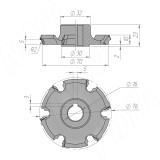 Алмазная фреза для снятия свесов D76xd16xh8 6Z R2 RH 66200900018R-R2, фото 1