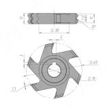 Алмазная фреза для снятия свесов D69xd16xh13 6Z R1 6630090008-R1, фото 1