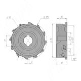 Алмазная прифуговочная фреза 125x30xH35x3(2+2)Z (всего 12 ножей) 6640012021, фото 1