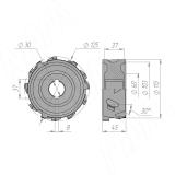 Алмазная фуговальная фреза 125х30хH43хZ3x4/S (всего 12 ножей) 6640012024, фото 1