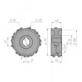 Алмазная фуговальная фреза 125x30xH43xZ3x6/AS/(RH) (всего 18 ножей) 6640018025R, фото 1