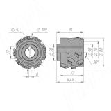 Алмазная фуговальная фреза 100x30xH65xZ3x6/AS/RH (всего 18 ножей) 6640018035R, фото 1