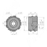 Алмазная фуговальная фреза 125x30xH65xZ3x6/AS/RH (всего 18 ножей) 6640018038R, фото 1