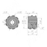 Алмазная фуговальная фреза 100x30xH55xZ3x6/AS/RH (всего 18 ножей) 6640018040R, фото 1