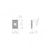 Сменная твердосплавная пластина 7.5x12x1.5мм FK07, 2-х сторонняя (комплект 10 шт) 751215-04, фото 2