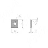 Сменная твердосплавная пластина 9.6x12x1.5мм FK07, 2-х сторонняя (комплект 10 шт) 961215-04, фото 2