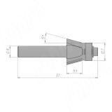 Фреза для обработки фасок H=11.10, S=8, Z=2, ? = 15 C105-15-11S8, фото 1