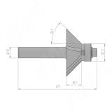 Фреза для обработки фасок H=11.10, S=8, Z=2, ? = 45 C105-45-11S8, фото 1
