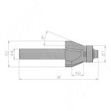 Фреза для обработки фасок 15° D=17,2 H=9,53, S=8, Z=2, ? = 15 C106-17-9S8, фото 1