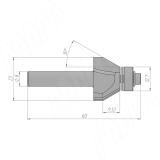 Фреза для обработки фасок 30° D=23 H=9,53, S=8, Z=2, ? = 30 C106-23-9S8, фото 1