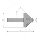Фреза для обработки фасок 45° D=28,6 H=9.53, S=8, Z=2, ? = 45 C106-28-9S8, фото 1