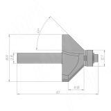 Фреза для обработки фасок 45° D=35,9 H=11,95, S=8, Z=2, ? = 45 C106-35-11S8, фото 1