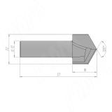 Фреза профильная V образная 120° D=22 H=16,5, S=12, Z=2, ? = 120 C107-22-16S12, фото 1