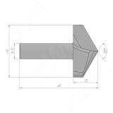 Фреза профильная V образная 120° D=40 H=20, S=12, Z=2, ? = 120 C107-42-20S12, фото 1