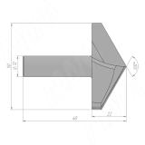 Фреза профильная V образная 120° D=50 H=22, S=12, Z=2, ? = 120 C107-5022S12, фото 1