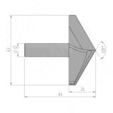 Фреза профильная V образная 120° D=63 H=24, S=12, Z=2, ? = 120 C107-6324S12, фото 1