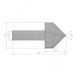 Фреза профильная V образная 90° D=31,75 H=25,5 S=12, Z=2, ? = 90 C108-31-25S12, фото 1