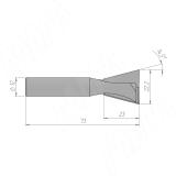 Фреза «ласточкин хвост» D=22,2 H=23 S=12 Z=2, ? = 14° 30?  C109-22-23S12, фото 1