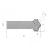 Фреза профильная D=19 H=10 S=12 Z=2 R1=5 R2=4,17 C110-19-10S12, фото 1