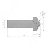 Фреза профильная D=22 H=11 S=12 Z=2 R1=5,7 R2=4,68 C110-22-11S12, фото 1