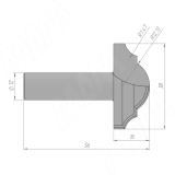 Фреза профильная D=38 H=16 S=12 Z=2 R1=12,13 R2=7,47 C110-38-16S12, фото 1