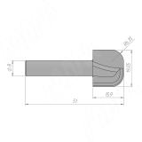 Фреза профильная D=19,05 H=15,9 S=8 Z=2 R1=6,35 C112-19-15S8, фото 1