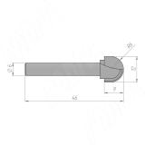Фреза профильная D=12 H=9 S=6 Z=2 R1=6 C113-12-9S6, фото 1