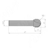 Фреза профильная D=12 H=9 S=8 Z=2 R1=6 C113-12-9S8, фото 1