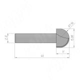 Фреза профильная D=15,88 H=11 S=8 Z=2 R1=8 C113-15-11S8, фото 1