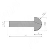 Фреза профильная D=19,05 H=11 S=8 Z=2 R1=9,5 C113-19-11S8, фото 1