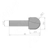 Фреза профильная D=25,4 H=22,5 S=12 Z=2 R1=12,7 C113-25-22S12, фото 1