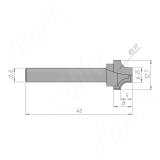Фреза профильная D=12,7 d=6,35 H=8 S=6 Z=2 R1=3,2 C115-12-8S6, фото 1