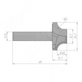 Фреза профильная D=24,7 d=12,7 H=12,7 S=8 Z=2 R1=6 C115-24-12S8, фото 1