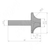 Фреза профильная D=31,75 d=12,7 H=14,7 S=8 Z=2 R1=9,53 C115-31-14S8, фото 1