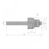 Фреза профильная с нижним подшипником D=18,7 H=12,7 S=6 Z=2 R1=3, подшипник 12,7 C116-18-12S6, фото 1