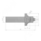 Фреза профильная с нижним подшипником D=25,7 H=11 S=12 Z=2 R1=6,35, подшипник 12,7 C116-25-11S12, фото 1