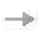 Фреза профильная с нижним подшипником D=27 H=13,3 S=6 Z=2 R1=4 подшипник 9,53 C118-27-13S6, фото 1