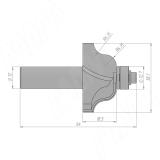 Фреза профильная с нижним подшипником D=35 H=18,5 S=12 Z=2 R1=6,35 подшипник 9,53 C118-35-18S12, фото 1