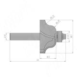 Фреза профильная с нижним подшипником D=35 H=18,5 S=8 Z=2 R1=6,35 подшипник 9,53 C118-35-18S8, фото 1