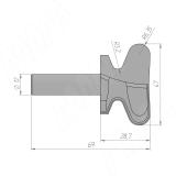 Фреза профильная D=47 H=28,7 S=12 Z=2 R1=3,2 R2=6,35 C119-47-28S12, фото 1