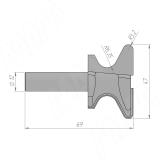 Фреза профильная D=47 H=28,7 S=12 Z=2 R1=3,2 R2=6,35 C120-47-28S12, фото 1