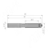 Фреза обгонная с нижним подшипником D=12,7мм,L=98мм,B=38мм, шт E146.128.R, фото 1